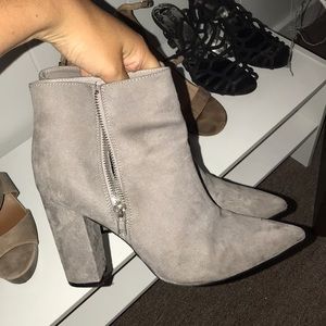 forever 21 gray suede booties